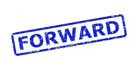 FORWARD Stamp with Rubber Texture and Rounded Rectangle Frame Stock Illustration