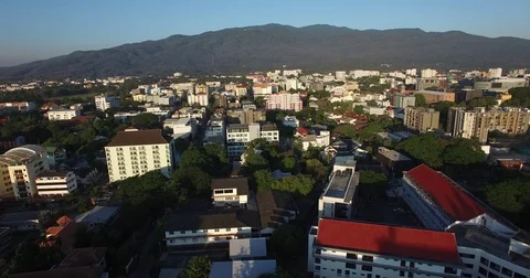 Forward sweep over nimman chiang mai Stock Footage 70972060