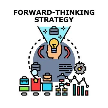 Forward thinking business strategy planning and development Stock Illustration