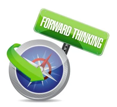 Forward thinking compass guide illustration Stock Illustration