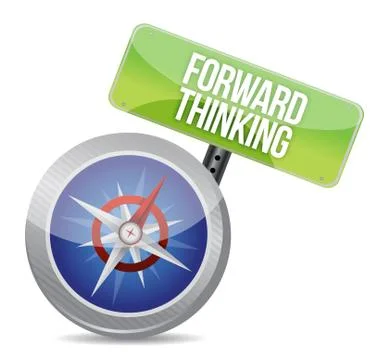 Forward thinking compass Stock Illustration