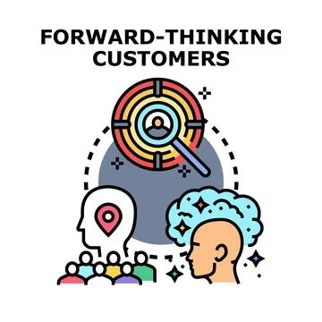 Forward thinking customers analyzing business strategy イラスト素材