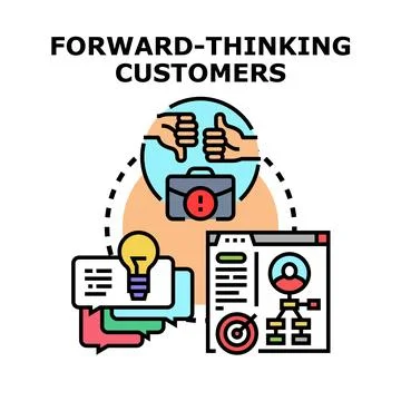 Forward thinking customers evaluating business strategy and feedback 스톡 일러스트