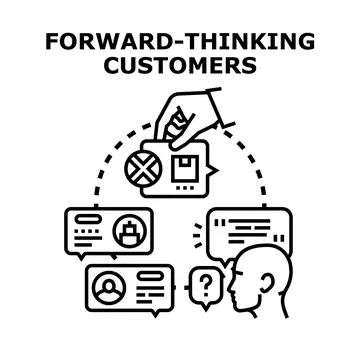 Forward thinking customers providing innovative feedback for future solutions Stock Illustration