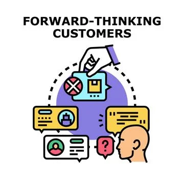 Forward thinking customers providing innovative feedback for future solutions Stock Illustration