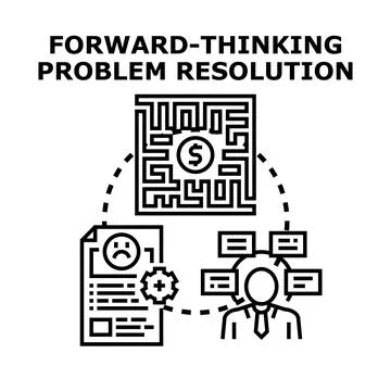 Forward thinking problem resolution achieving business solutions Stock Illustration