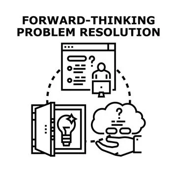 Forward thinking problem resolution strategy finding solutions Illustrazione stock