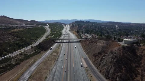Forward timelapse shot of Highway 14 near Sierra Hwy offramp Stock Footage 218629626