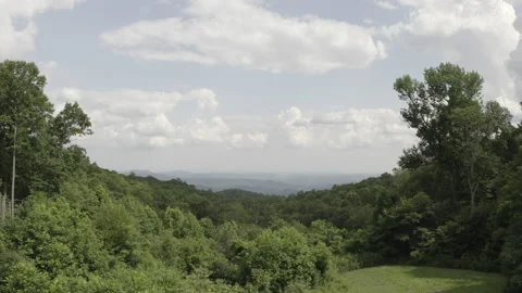 Forward track over forested mountains in western North Carolina, USA Video stock 155147430