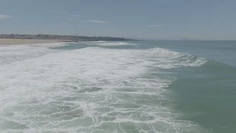 Forward tracking beach ocean waves 스톡 동영상 345249522