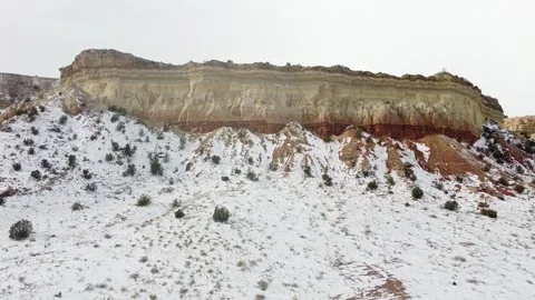 Forward tracking shot toward mesa style mountain Stock Footage 209160863