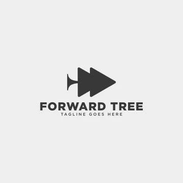 Forward tree plants simple logo template vector illustration icon element iso Stock Illustration