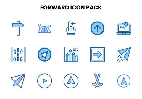 Forward Two Colour Icons Pack Illustrazione stock
