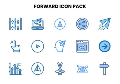 Forward Two Colour UI Icons Pack Ilustración de archivo