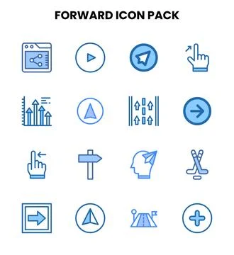 Forward Two Colour UI Icons Pack Ilustración de archivo