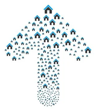 Forward Way Arrow Shape with Home Stock Illustration