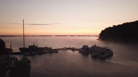 Forward yachts dawn quadrocopter drone Stock Footage 103794758
