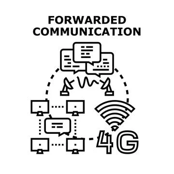 Forwarding communication data globally through digital networks Stock Illustration