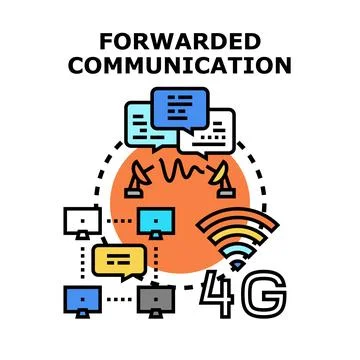 Forwarding communication data globally through digital networks Stock Illustration