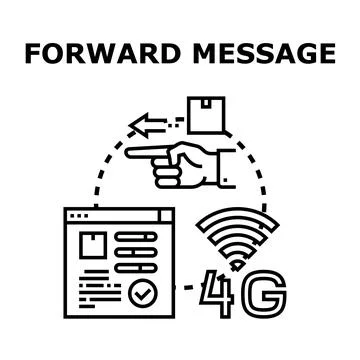 Forwarding message data using wireless internet connection Stock Illustration