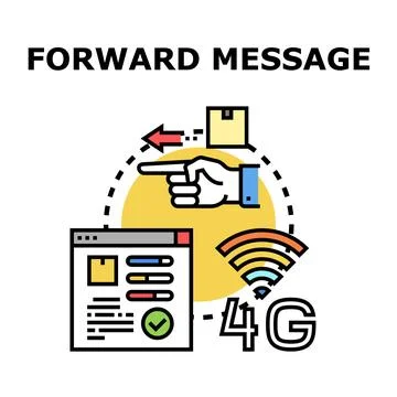 Forwarding message data using wireless internet connection Stock Illustration