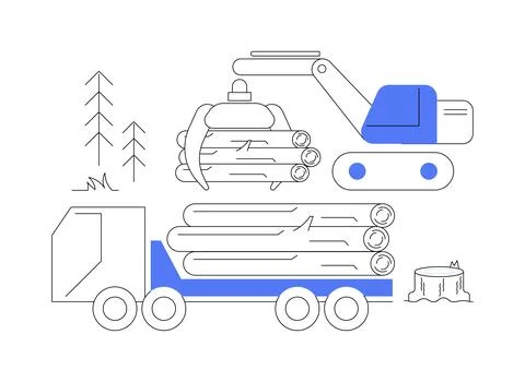Forwarding trees abstract concept vector illustration. Stock Illustration