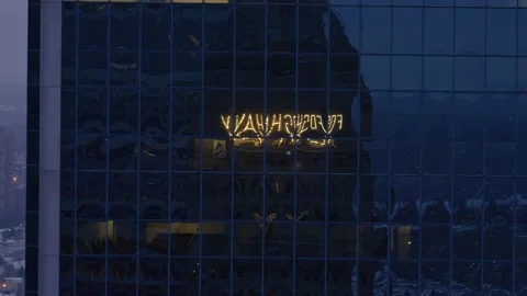 Foshay Tower Lights Reflection 01 | AT&amp;T Building | Minneapolis, MN | 4K Footage Video stock 227227236