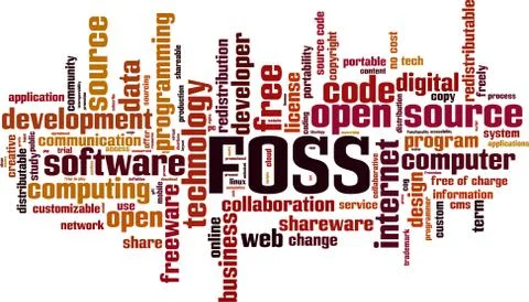 FOSS word cloud Stock Illustration