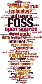 FOSS word cloud Stock Illustration