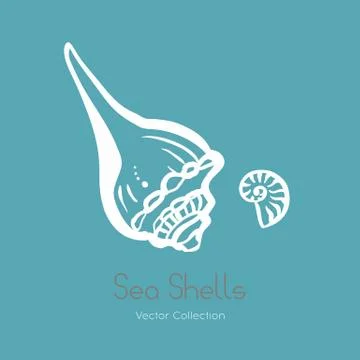 Fossil ammonite nautilus seashell vector logo set. Isolated vector of seashel Stock Illustration