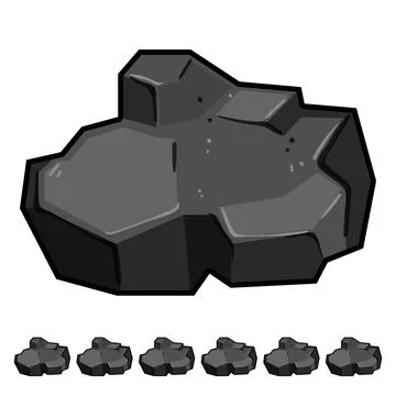 Fossil coal ore cartoon vector graphic Stock Illustration
