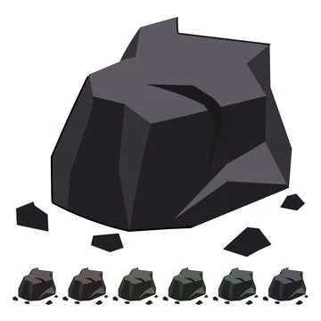 Fossil coal ore vector cartoon graphic Stock Illustration