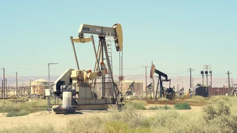 Fossil Fuel, Oil Pump, Pumpjack, Jack pump. Oil field pumping unit. Stock Footage 86133003