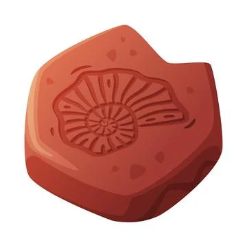 Fossil Imprint Obtained by Digging on Surface of Soil or Ground Vector Stock Illustration