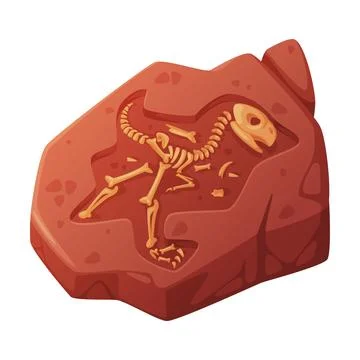 Fossil Obtained by Digging Rested in Soil or Ground Vector Illustration イラスト素材