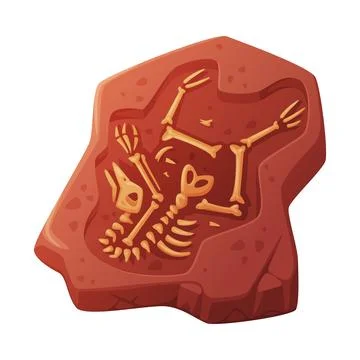 Fossil Obtained by Digging Rested in Soil or Ground Vector Illustration Stock Illustration