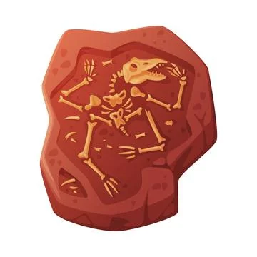 Fossil Obtained by Digging Rested in Soil or Ground Vector Illustration Stock Illustration
