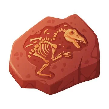Fossil Obtained by Digging Rested in Soil or Ground Vector Illustration Stock Illustration