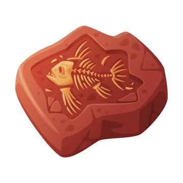 Fossil Obtained by Digging Rested in Soil or Ground Vector Illustration Stock Illustration