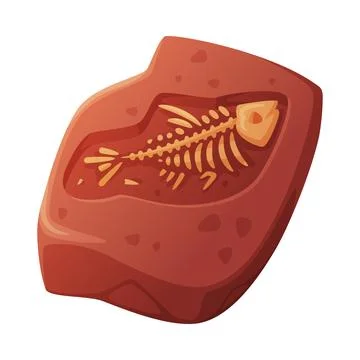 Fossil Obtained by Digging Rested in Soil or Ground Vector Illustration Stock Illustration