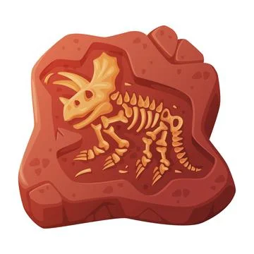 Fossil Obtained by Digging Rested in Soil or Ground Vector Illustration Stock Illustration