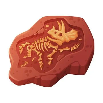 Fossil Obtained by Digging Rested in Soil or Ground Vector Illustration Stock Illustration