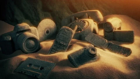 Fossil Tech Items In Dusty Sunlight Stock Footage 324667652