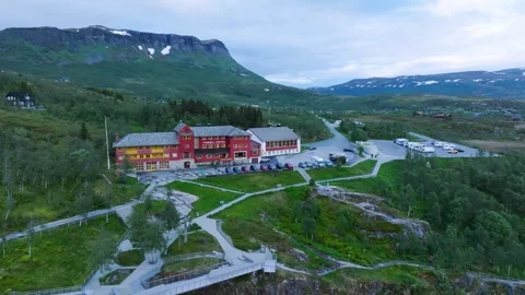 Fossli Hotel - Voringfossen waterfall Stock Footage 278601923