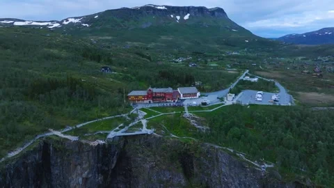 Fossli Hotel - Voringfossen waterfall Stock Footage 278601950