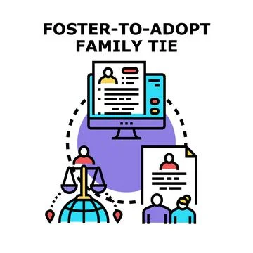 Foster to adopt family tie process concept Stock-Illustration