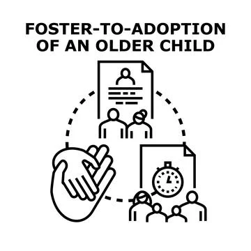 Foster to adoption process of an older child Stock Illustration