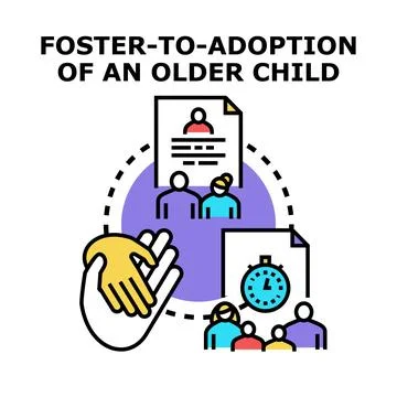 Foster to adoption process of an older child Stock Illustration