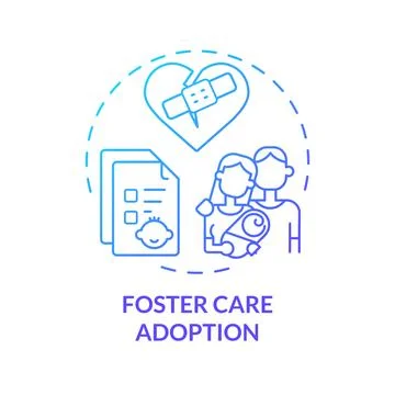 Foster care adoption blue gradient concept icon Illustrazione stock
