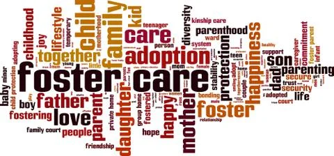 Foster care word cloud Stock Illustration